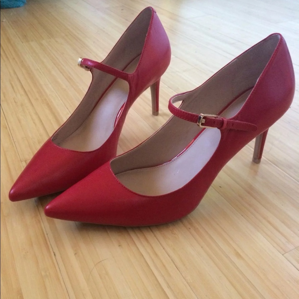 Red leather CK 👠 heels